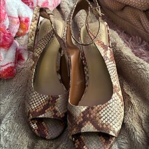 Vince Camuto Brown Snakeskin Heels